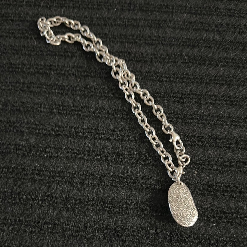 Retired Brighton Silver Necklace with Blue Pendant - Picture 3 of 3